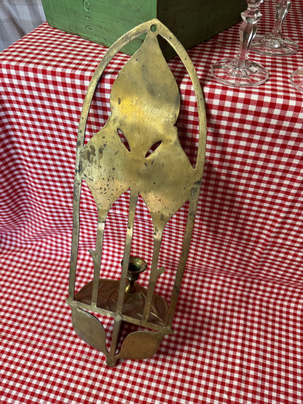 Stor väggljusstake i mässing