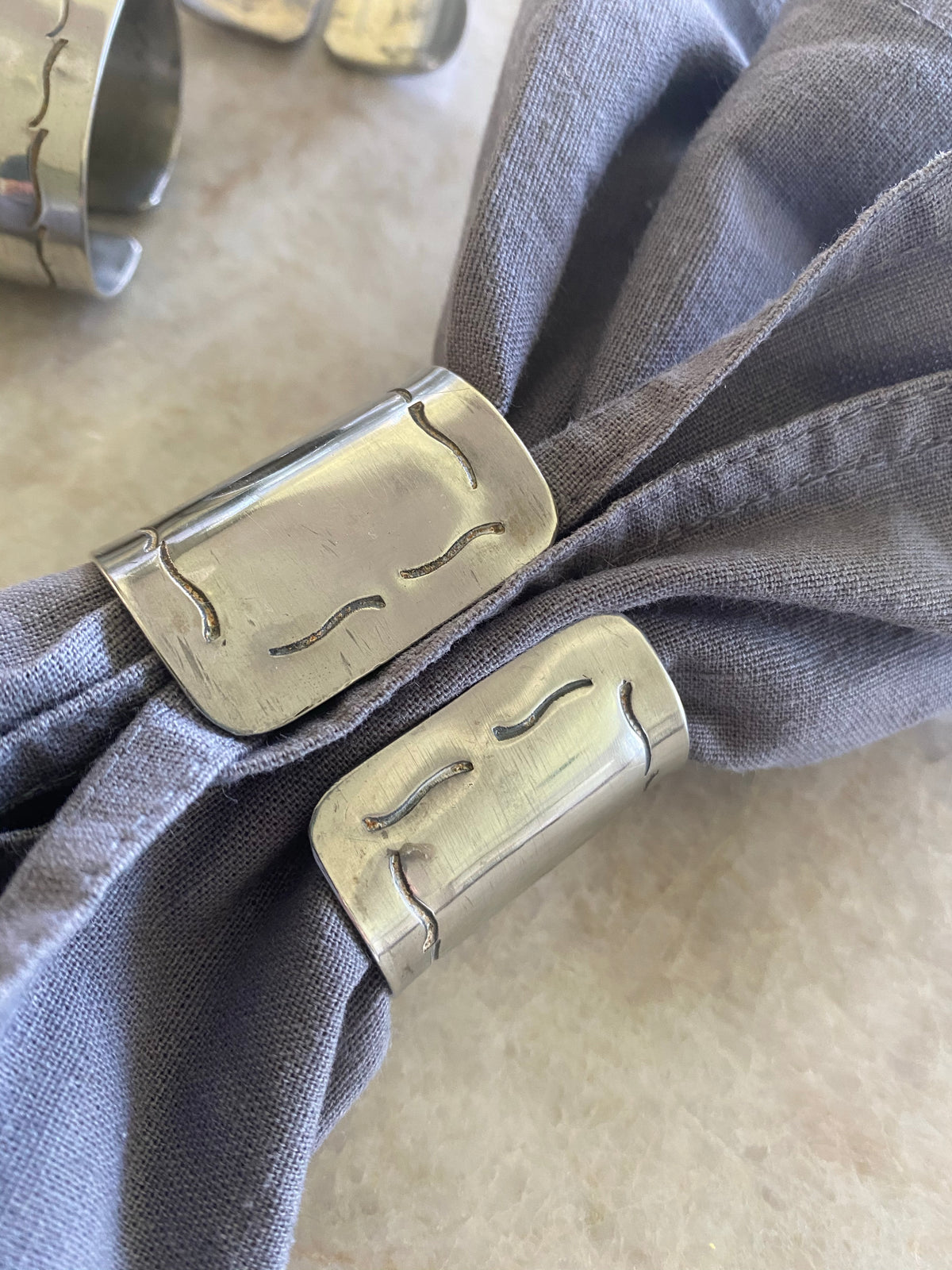 Servettringar i silver 4-pack