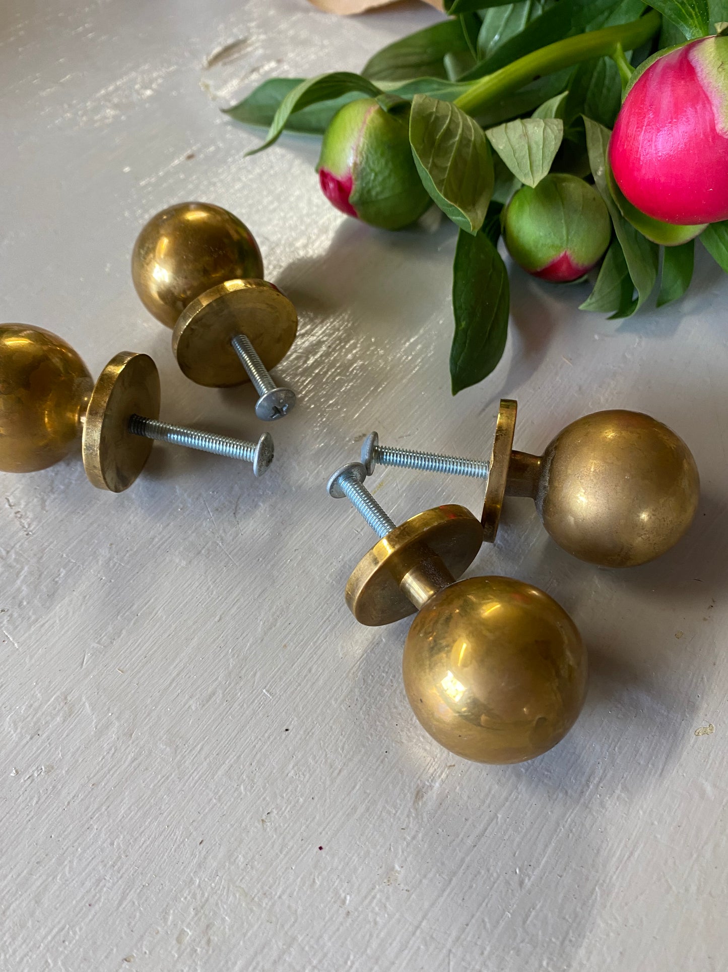 4st knoppar i mässing