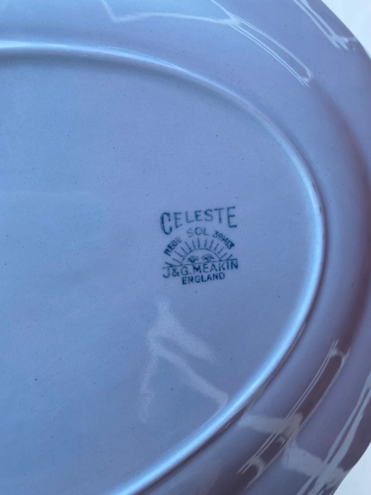 Uppläggningsfat i finaste ljusblå - Celeste Engelskt porslin