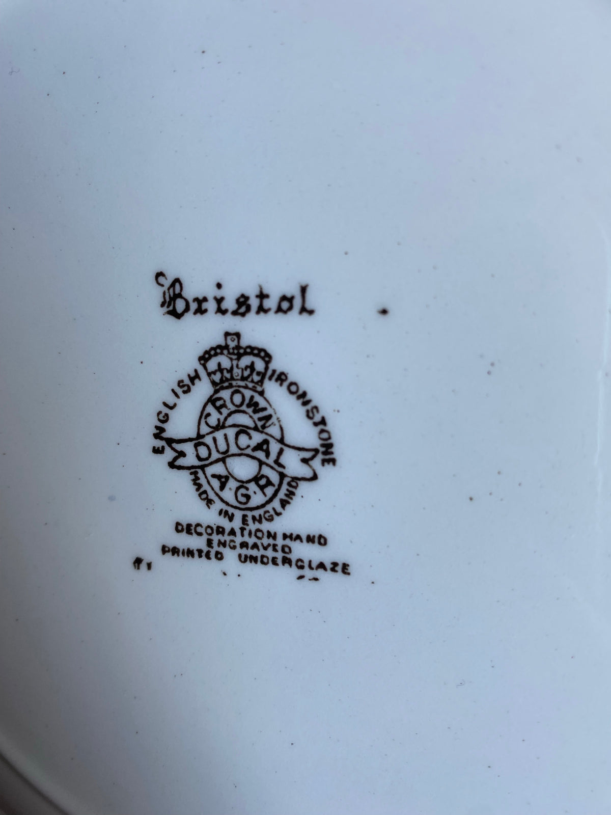 Mattallrik i brunvitt - Bristol Engelskt porslin 8st