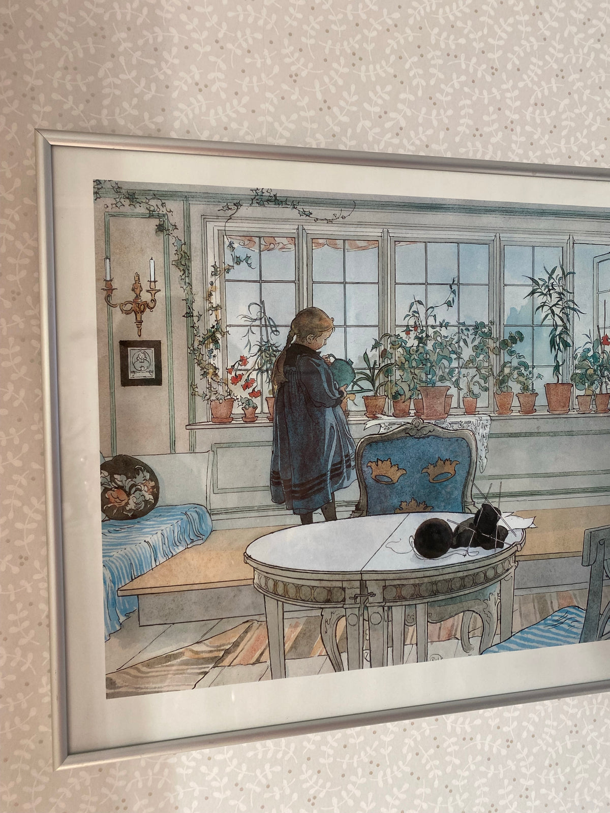 Carl Larsson blomsterfönstret tavla med ram