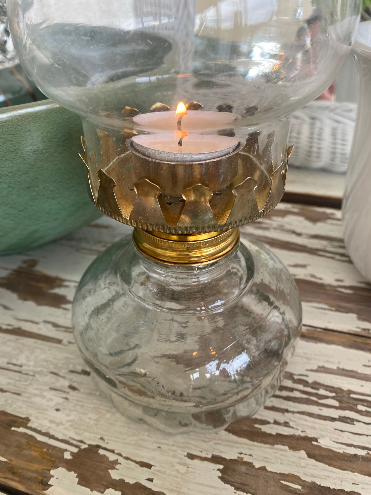 Ljuslykta i glas och mässing
