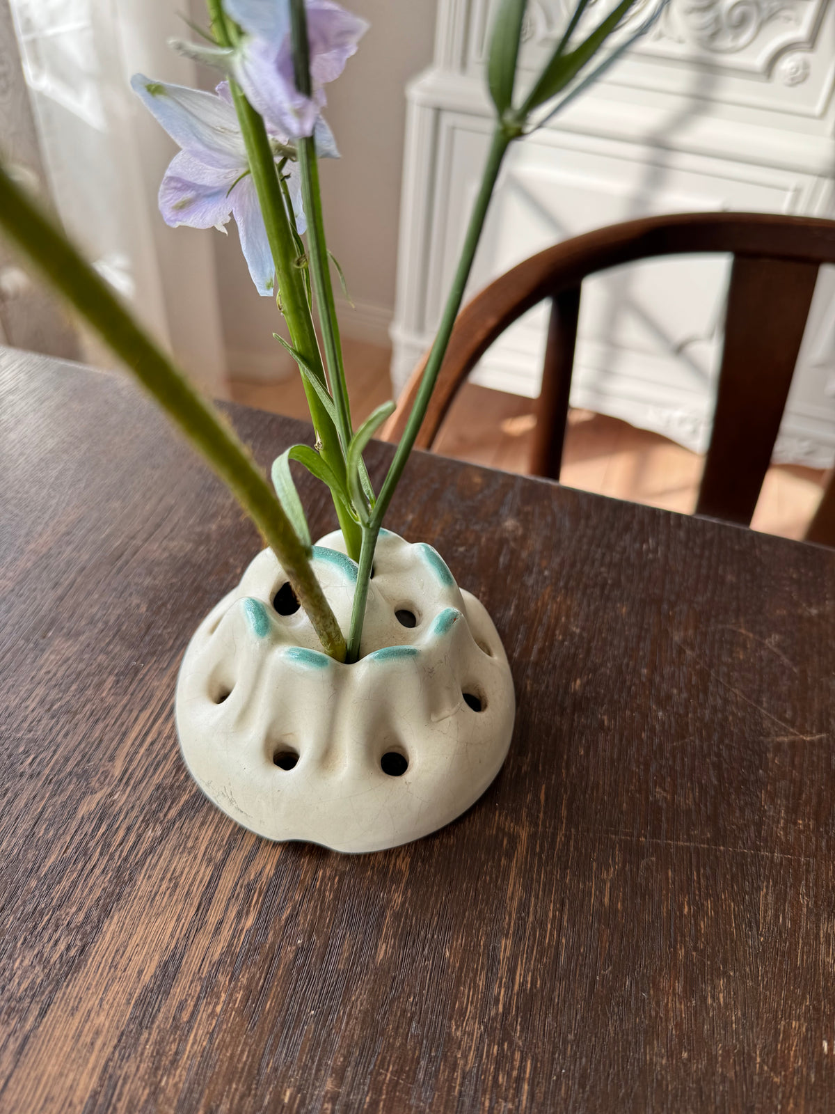 Grön blomsterfakir i keramik Ekeby