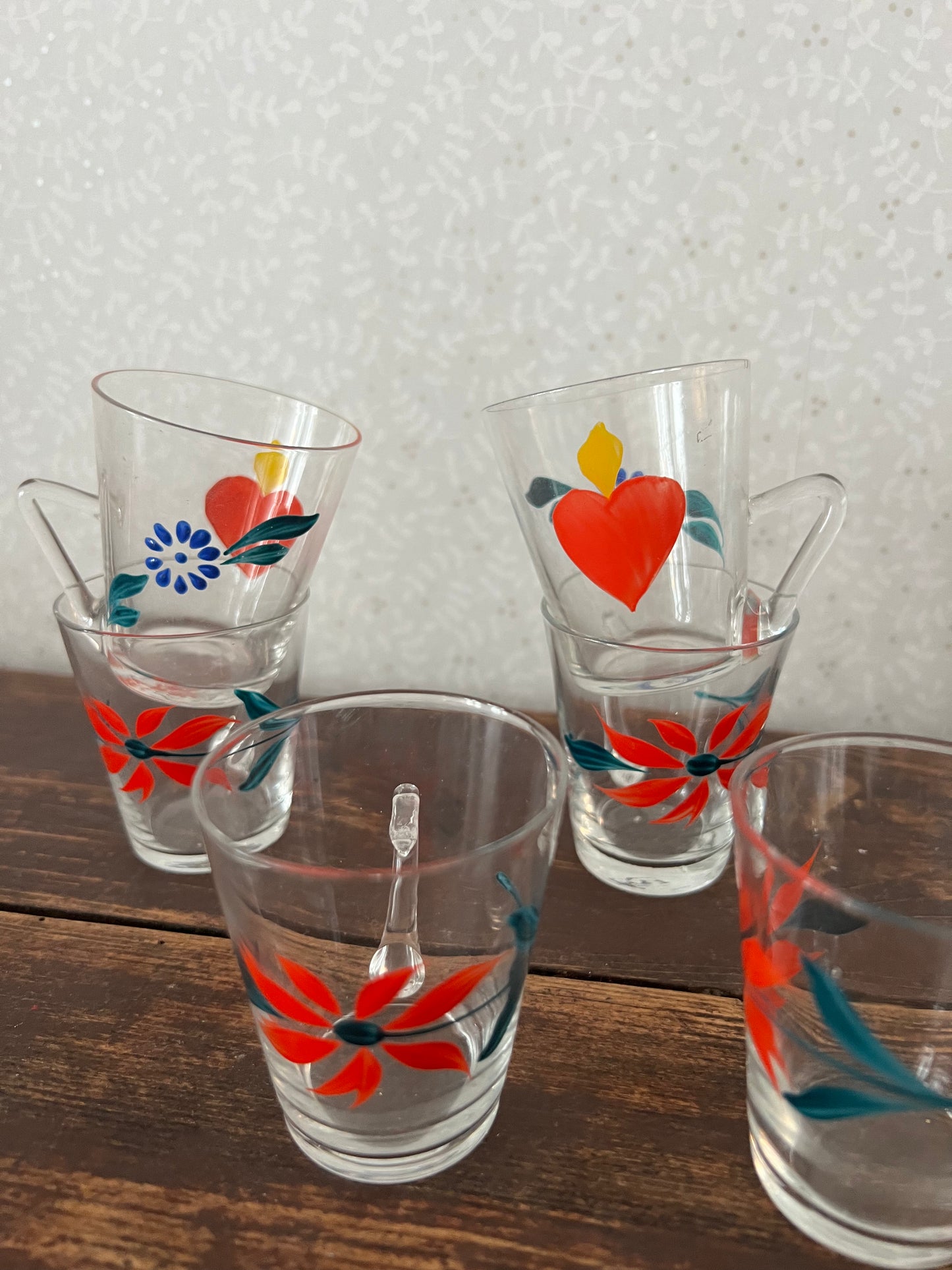 6st handmålade glöggglas