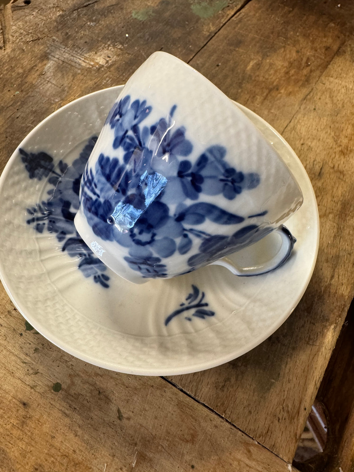 Kaffekopp med fat Blå Blomster Royal Copenhagen 1549