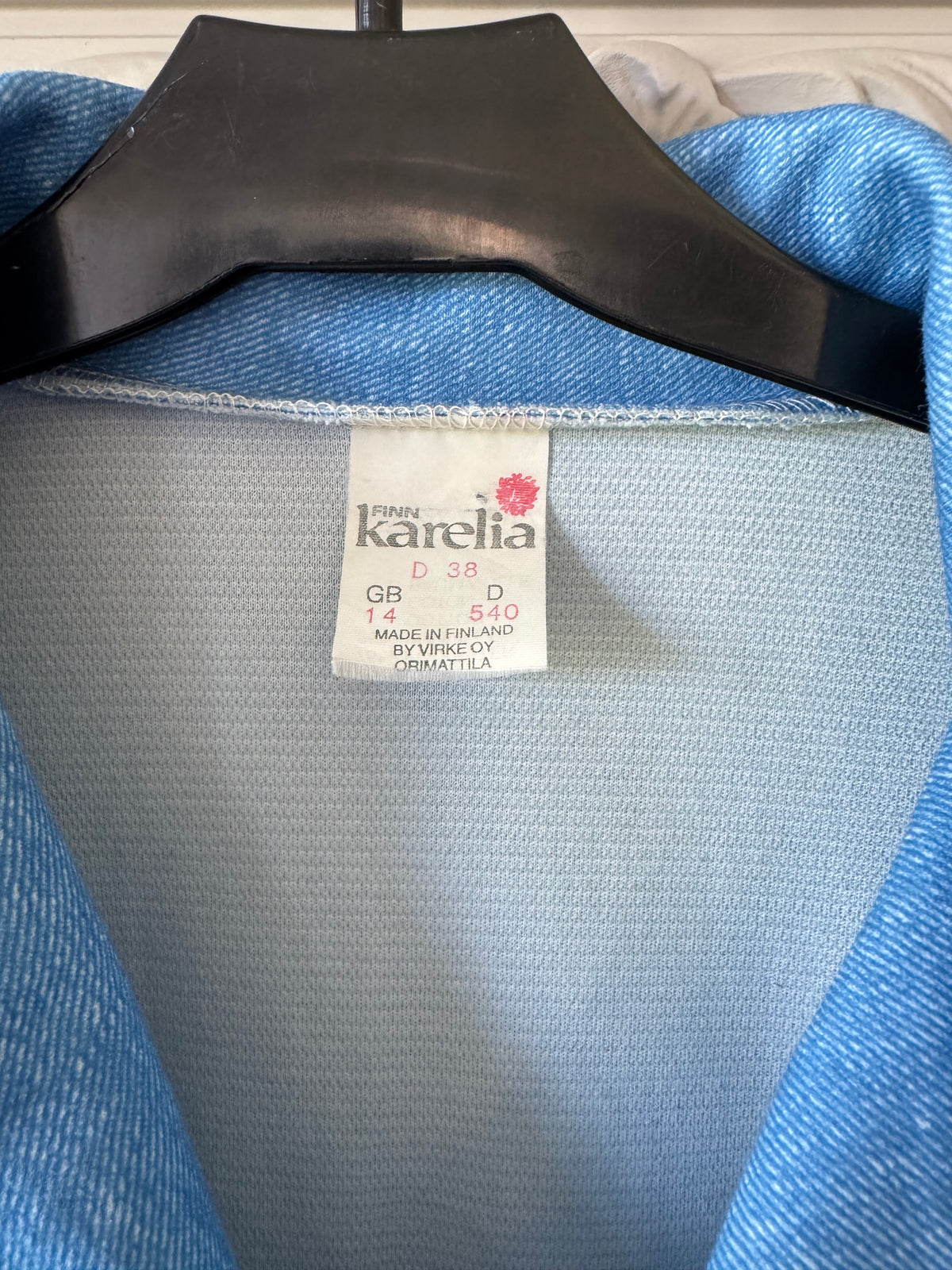 Blå vintage klänning med bälte