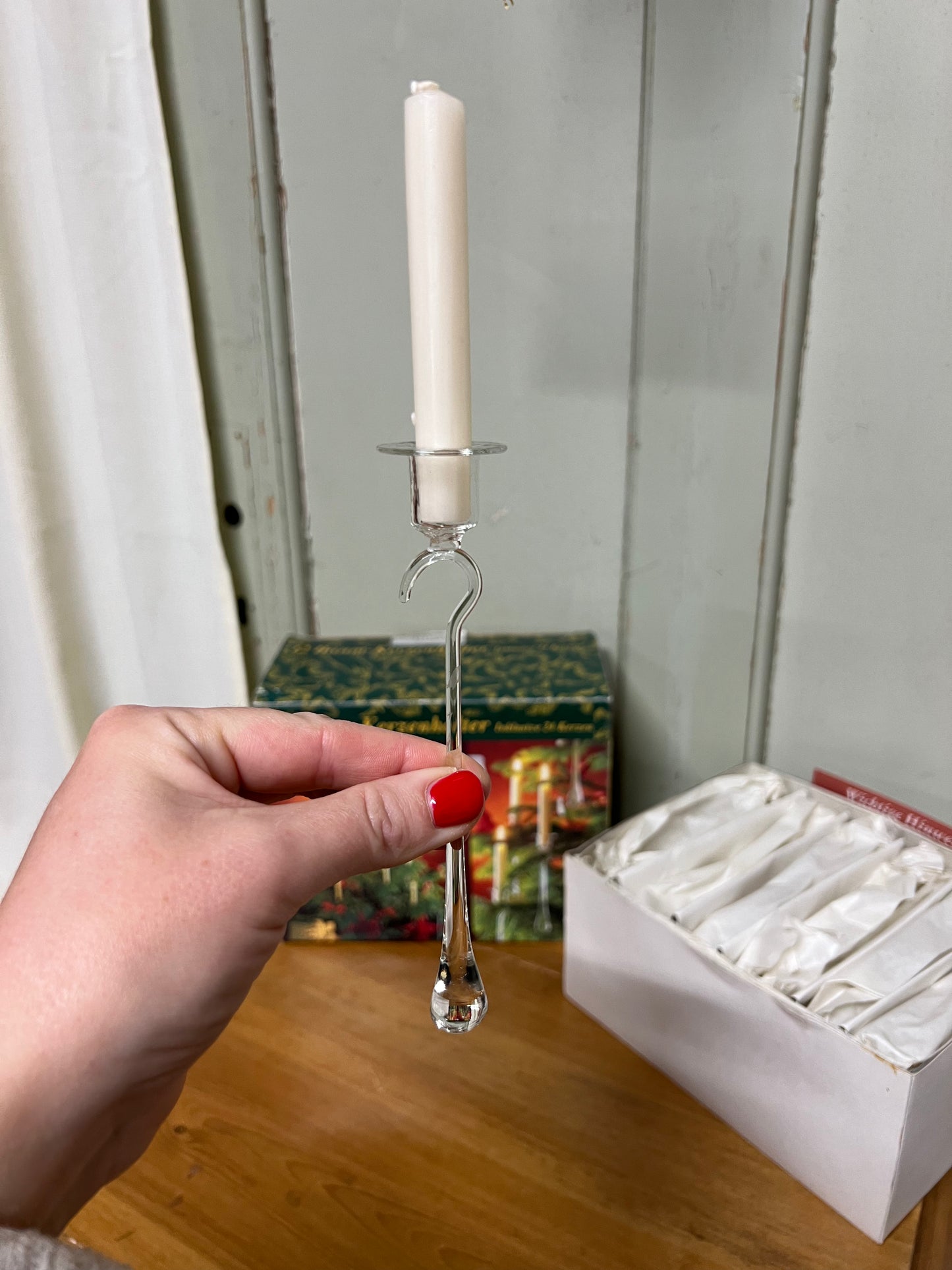 Julgranshängen i glas med droppe