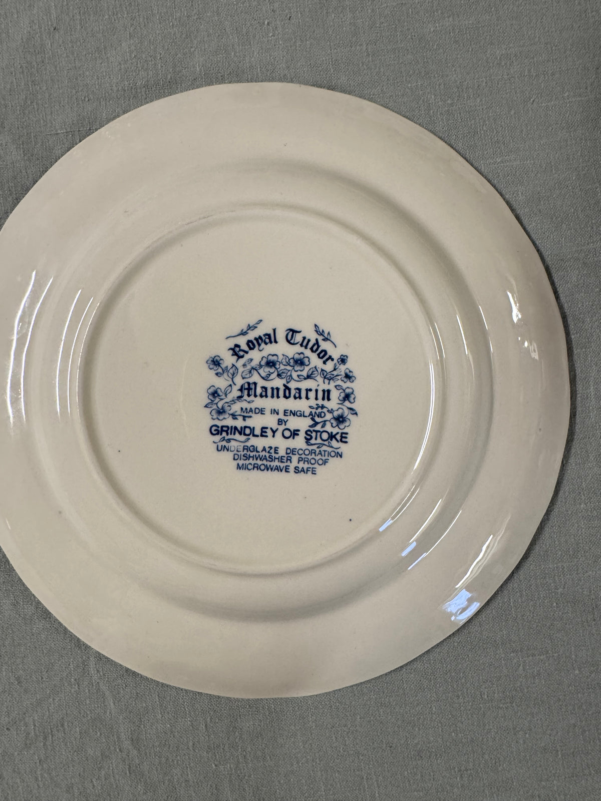 Blåvit tallrik, engelsk Royal Tudor Mandarin