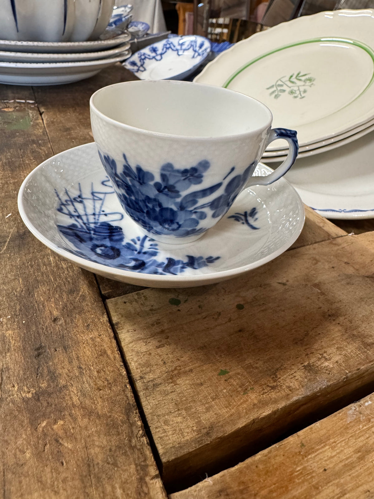 Kaffekopp med fat Blå Blomster Royal Copenhagen 1549
