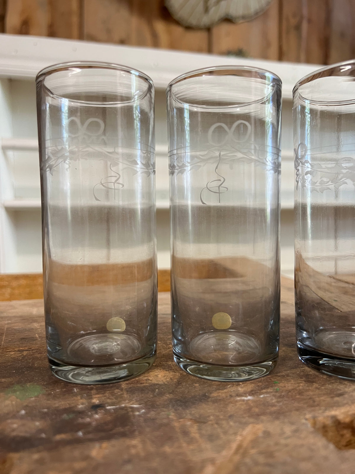 4 glas med dekor - Rejmyre Sweden