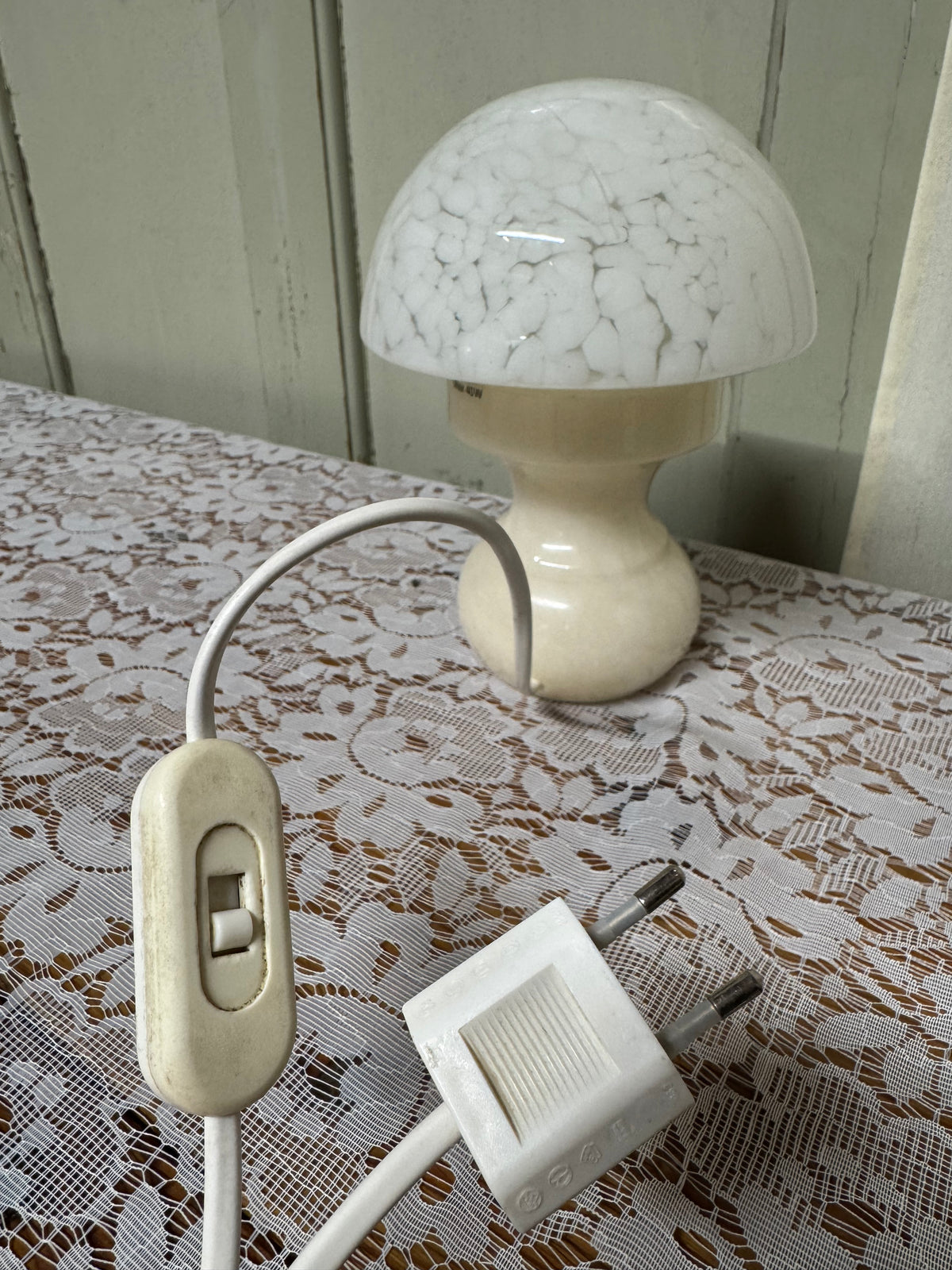Bordslampa svamp med marmorfot, 1900-tal