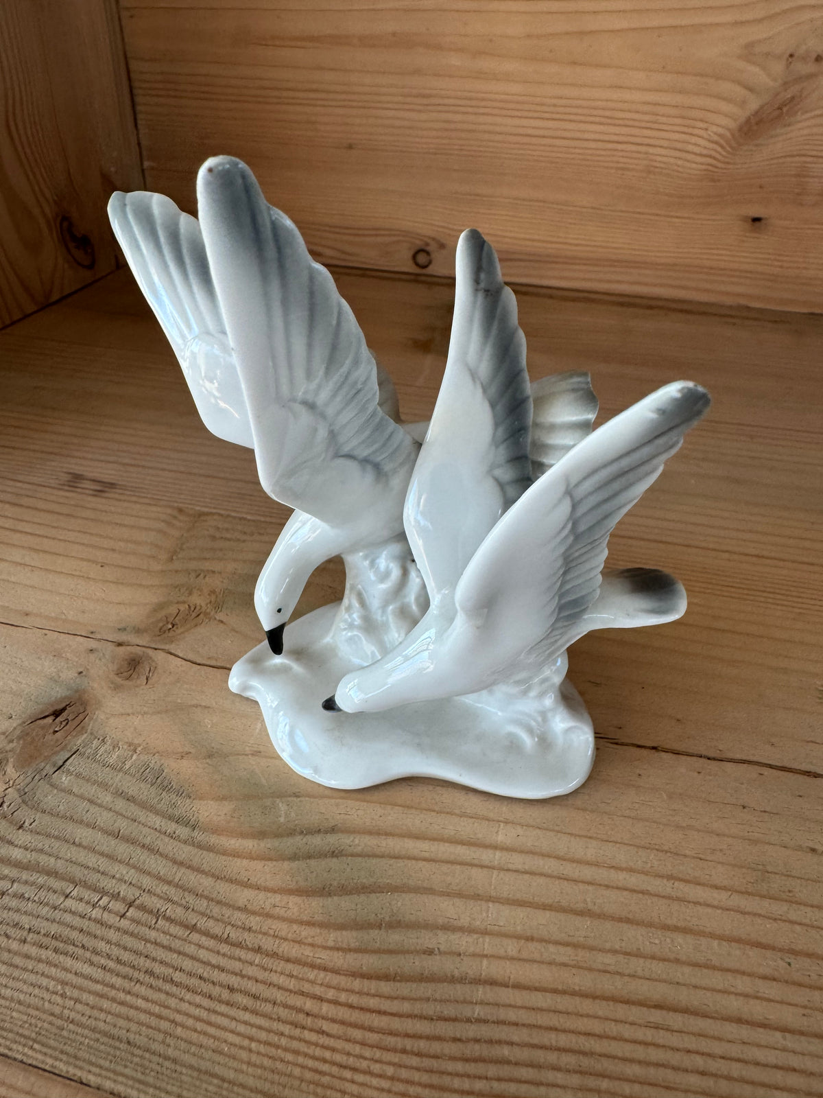Dekorativ porslinsfigur – gäss, vintage 60-tal