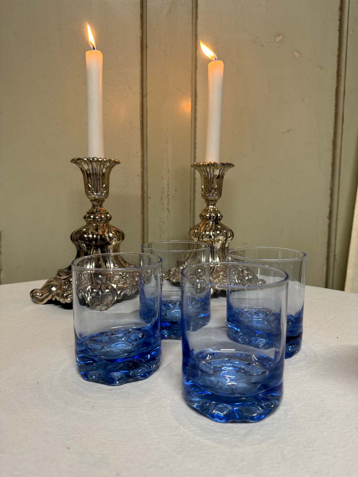 Glas i blått, 4st