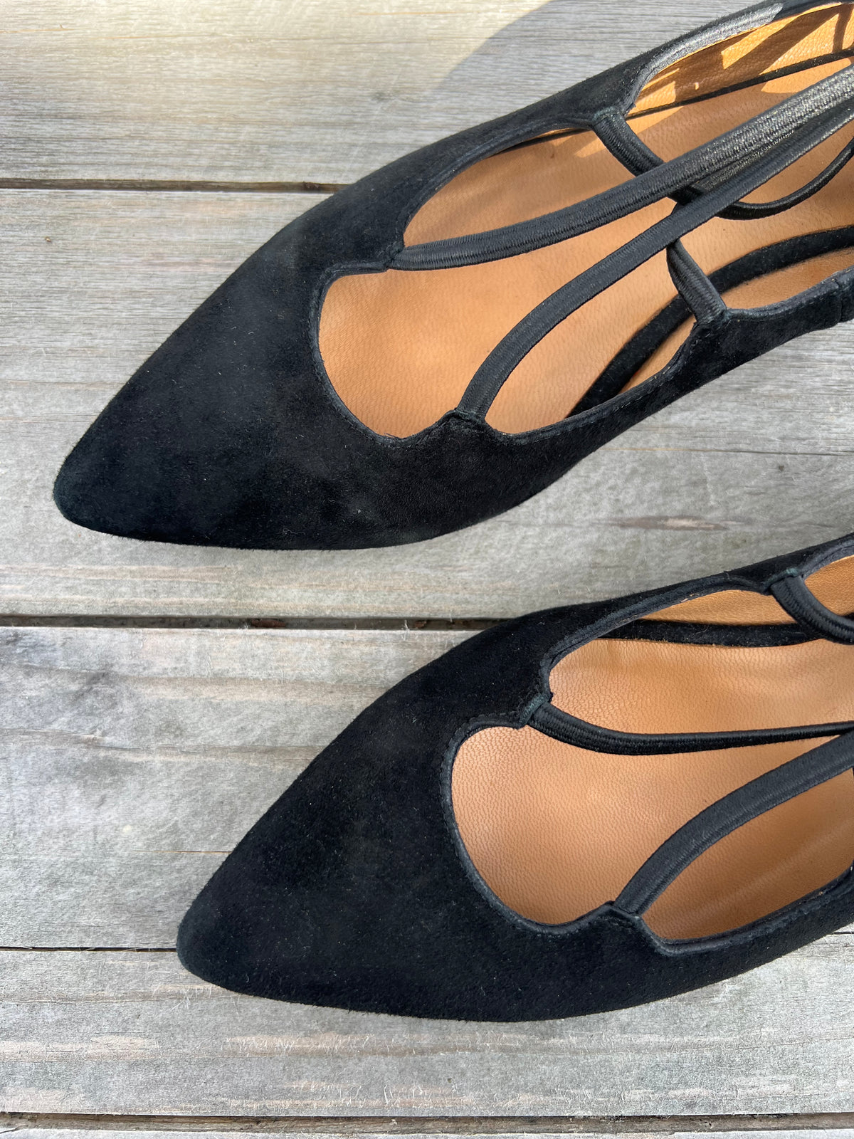 GANNI ballerina med remmar