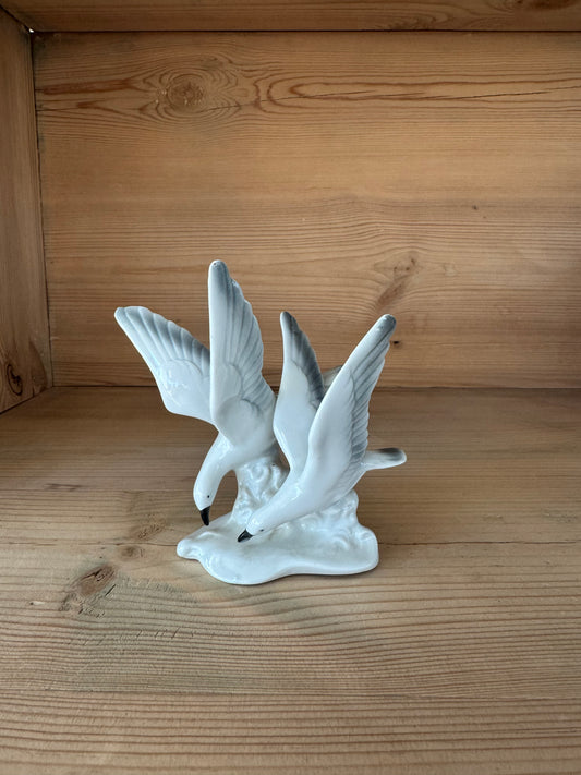 Dekorativ porslinsfigur – gäss, vintage 60-tal