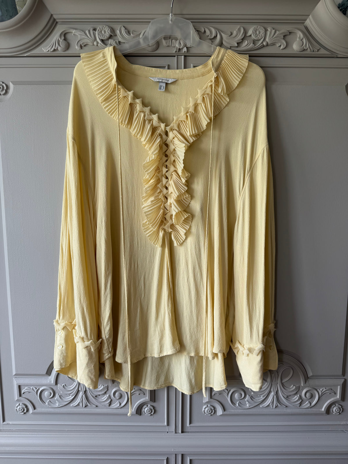 Gul blus med krås H&M Edition