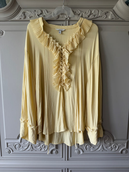 Gul blus med krås H&M Edition