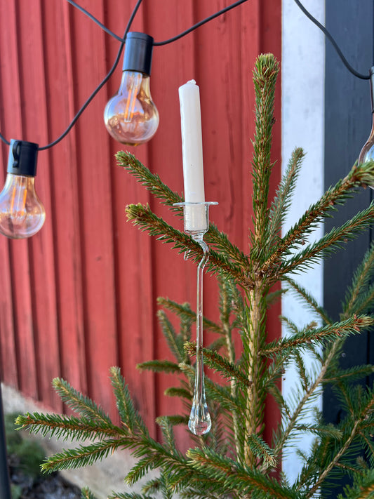 Julgranshängen i glas med droppe