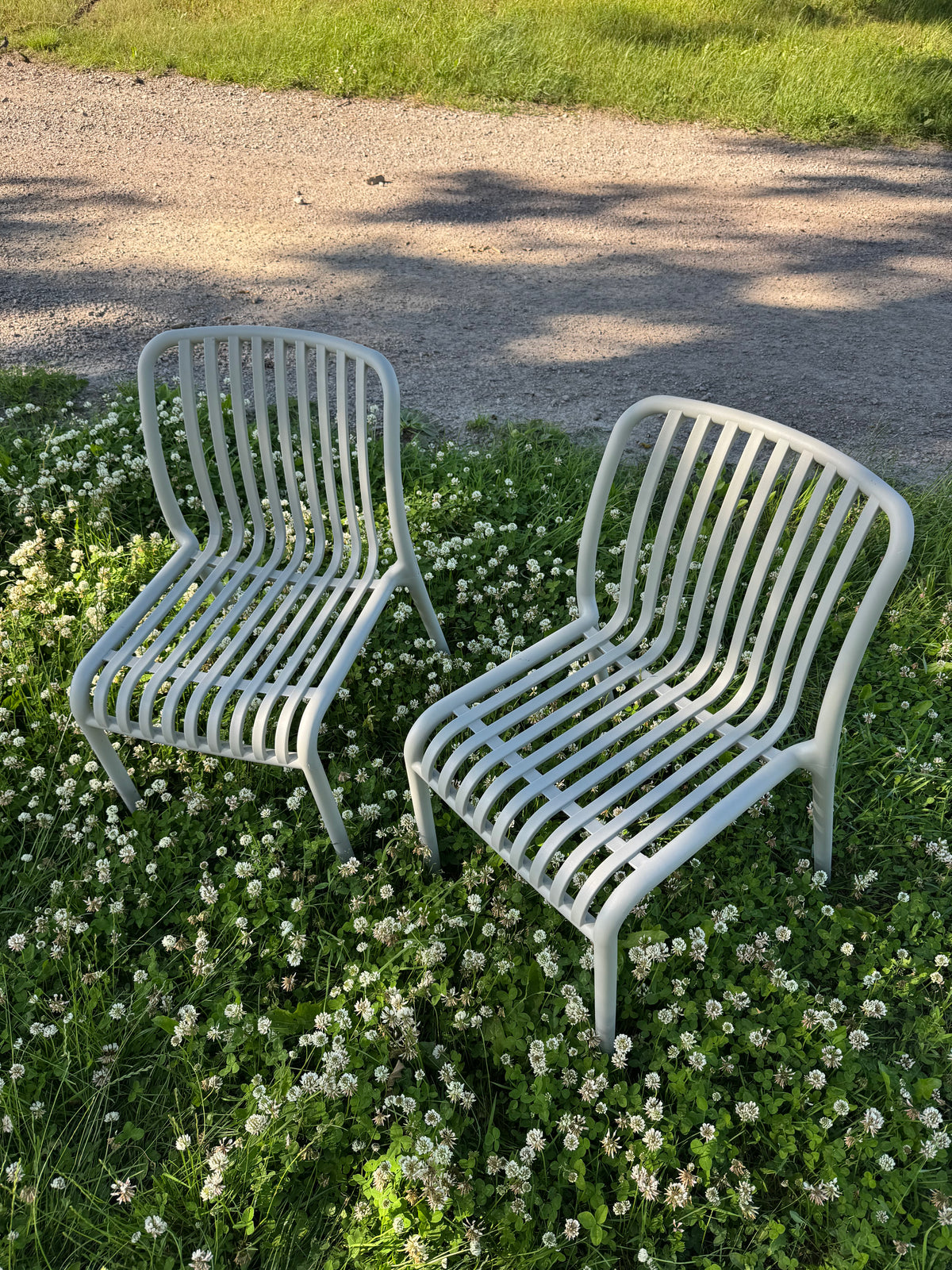 Utomhusstolar 2 st i grågrön