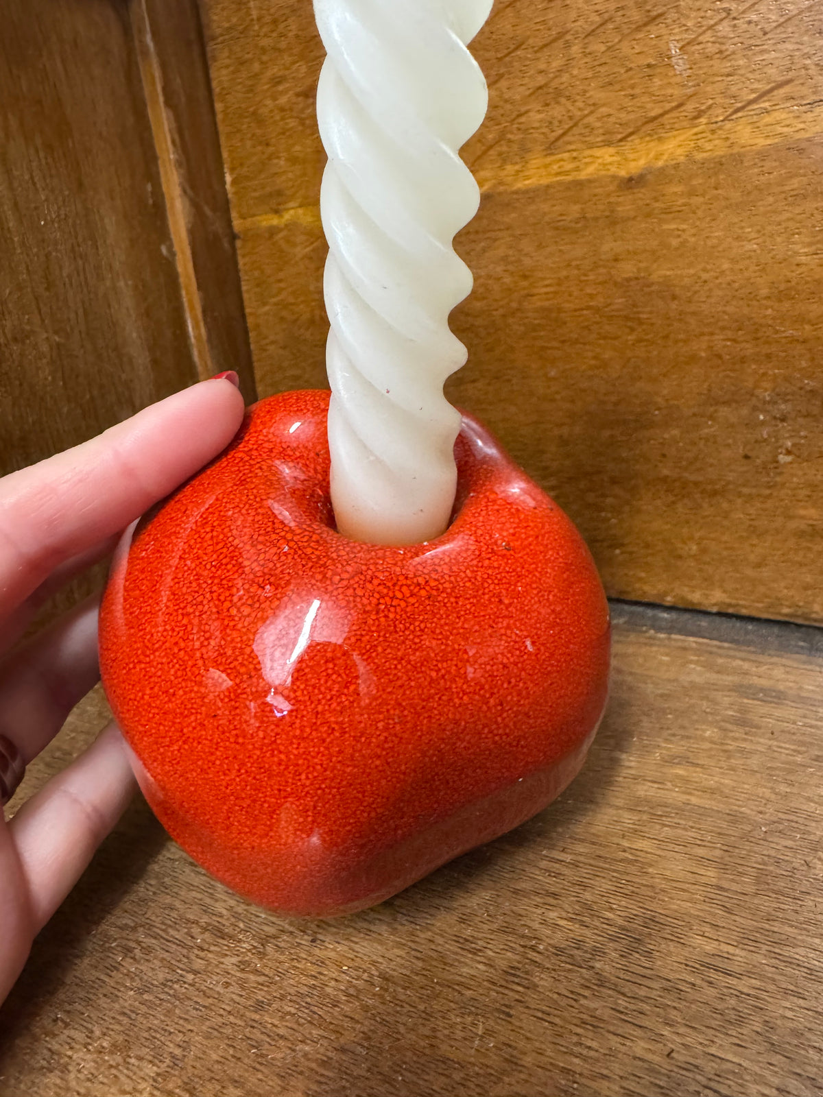 Ljusstake i keramik, äpple