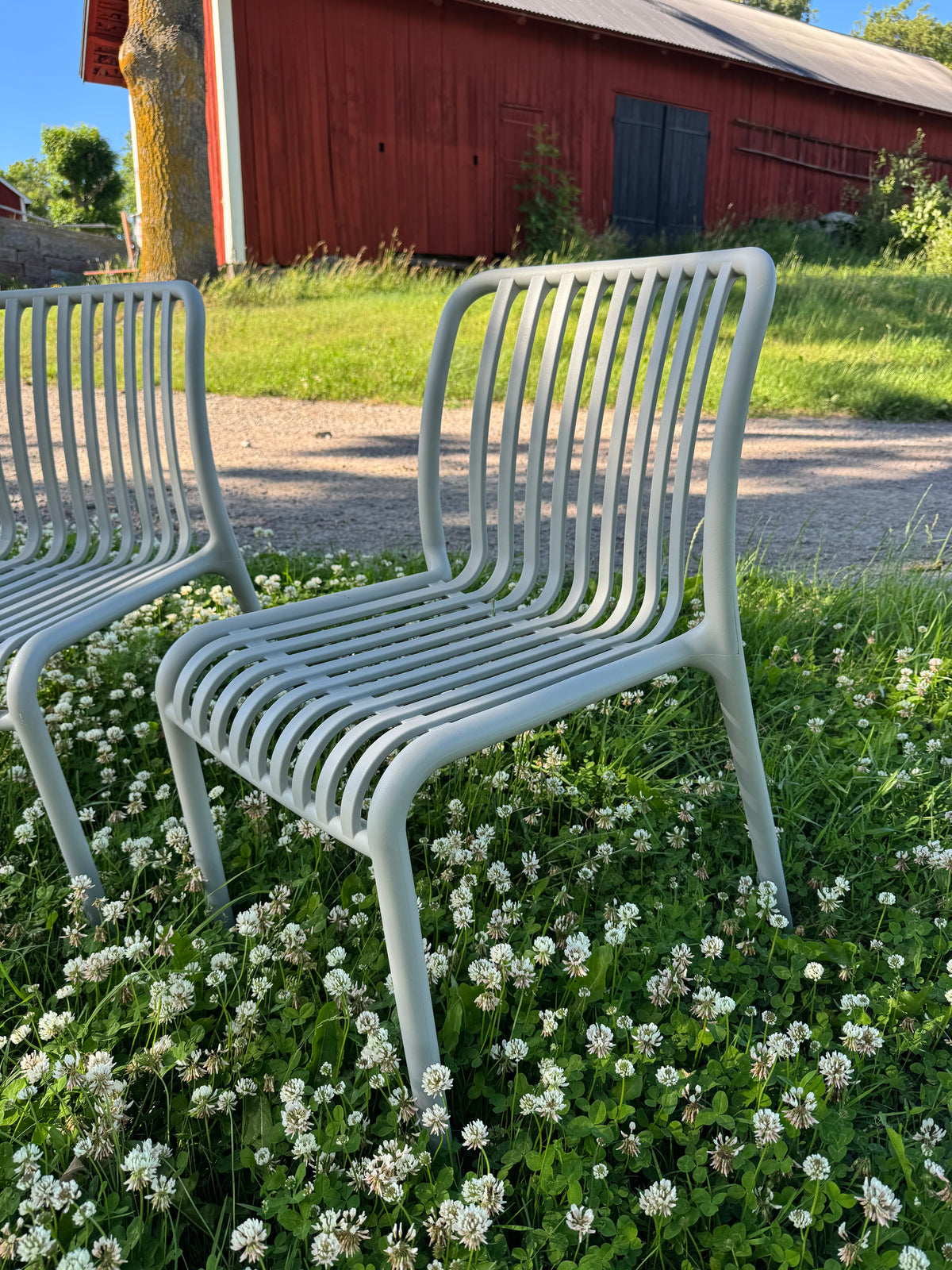 Utomhusstolar 2 st i grågrön