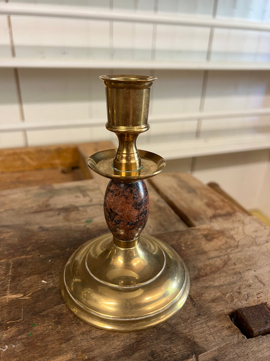 Skultuna mässingsljusstake med marmor