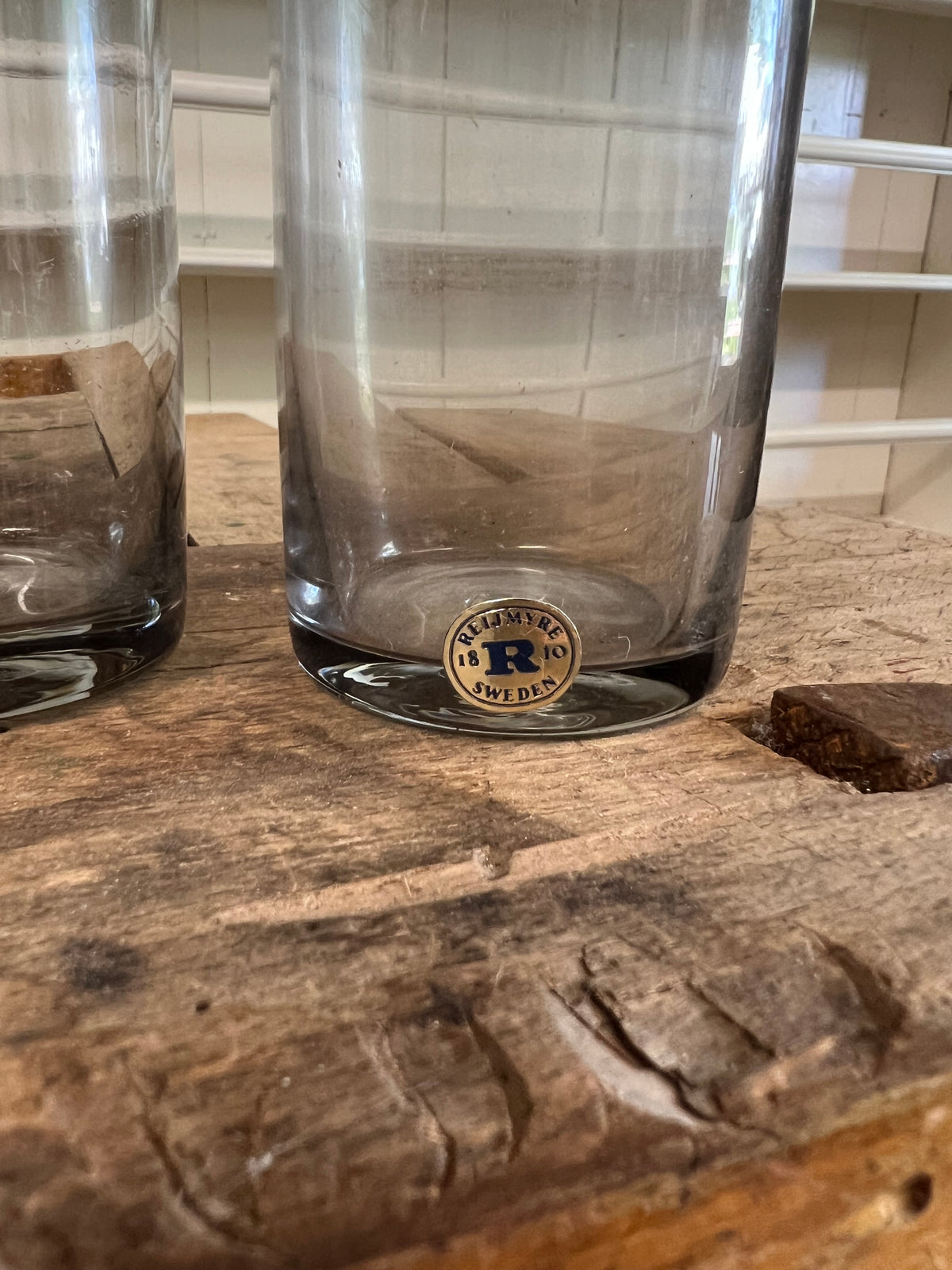 4 glas med dekor - Rejmyre Sweden