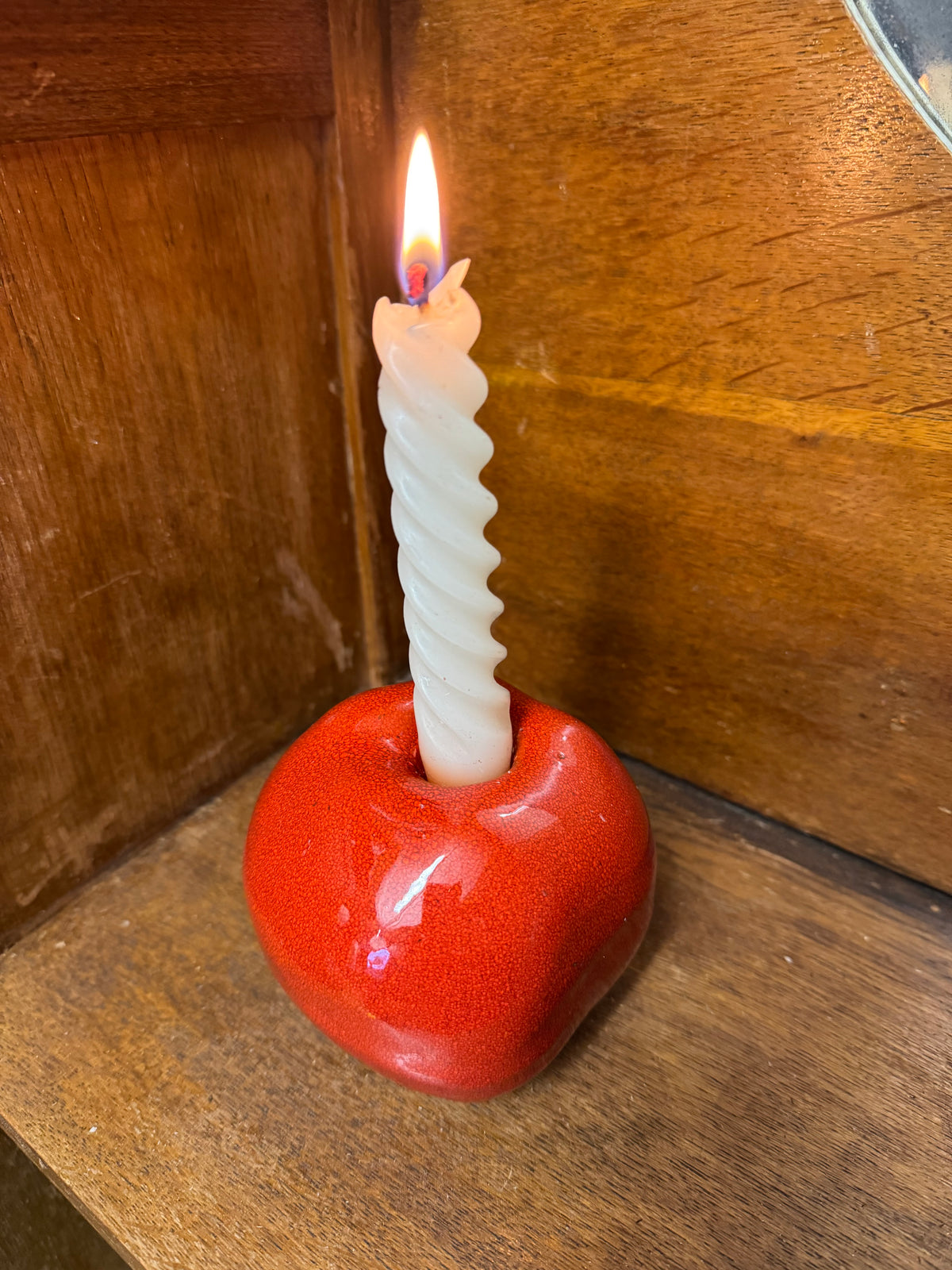 Ljusstake i keramik, äpple