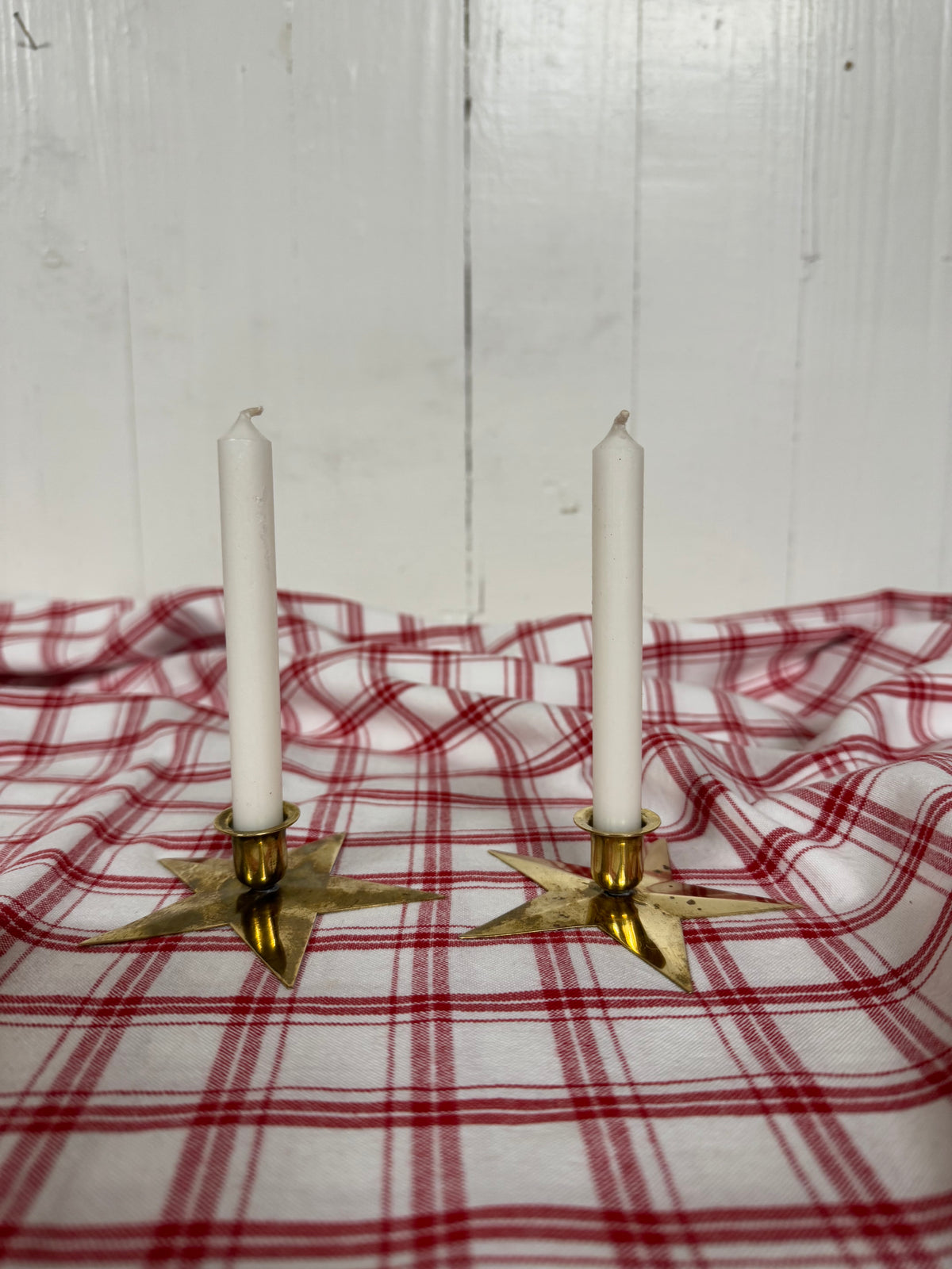 Stjärnor i mässing för julgransljus, 2st