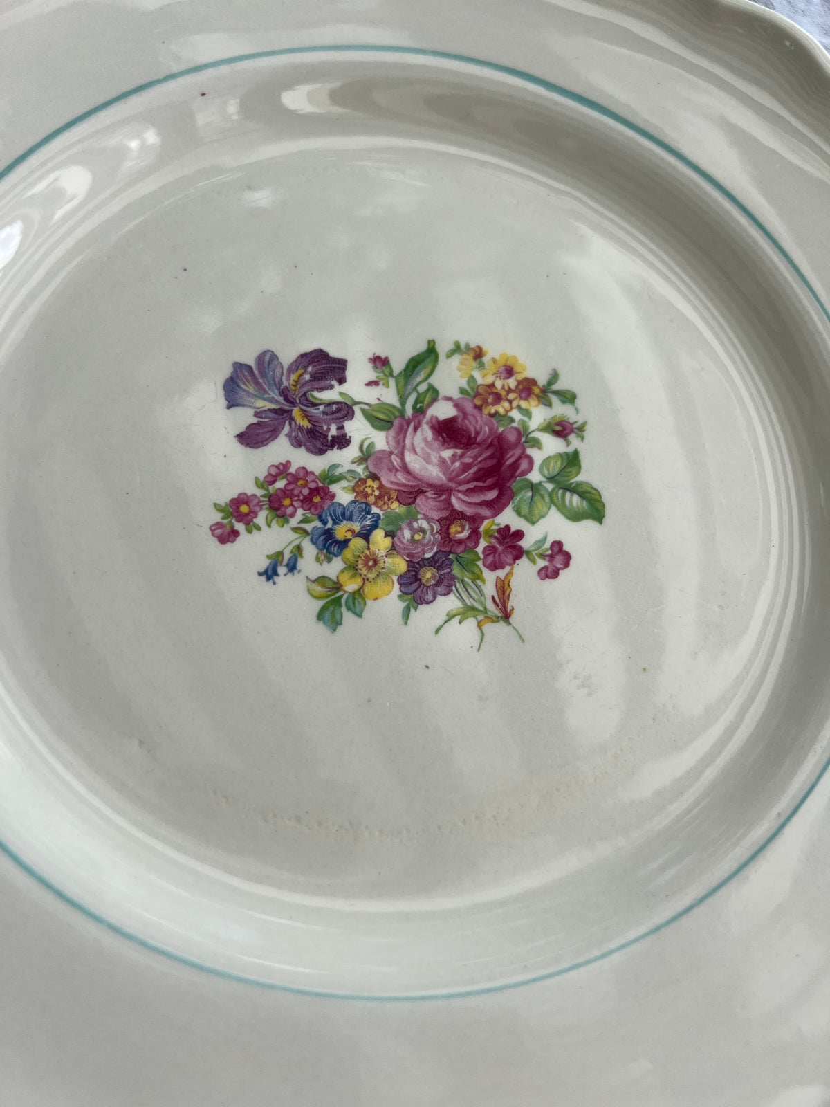 Blommig mattallrik ROSA Gefle Uppsala Ekeby