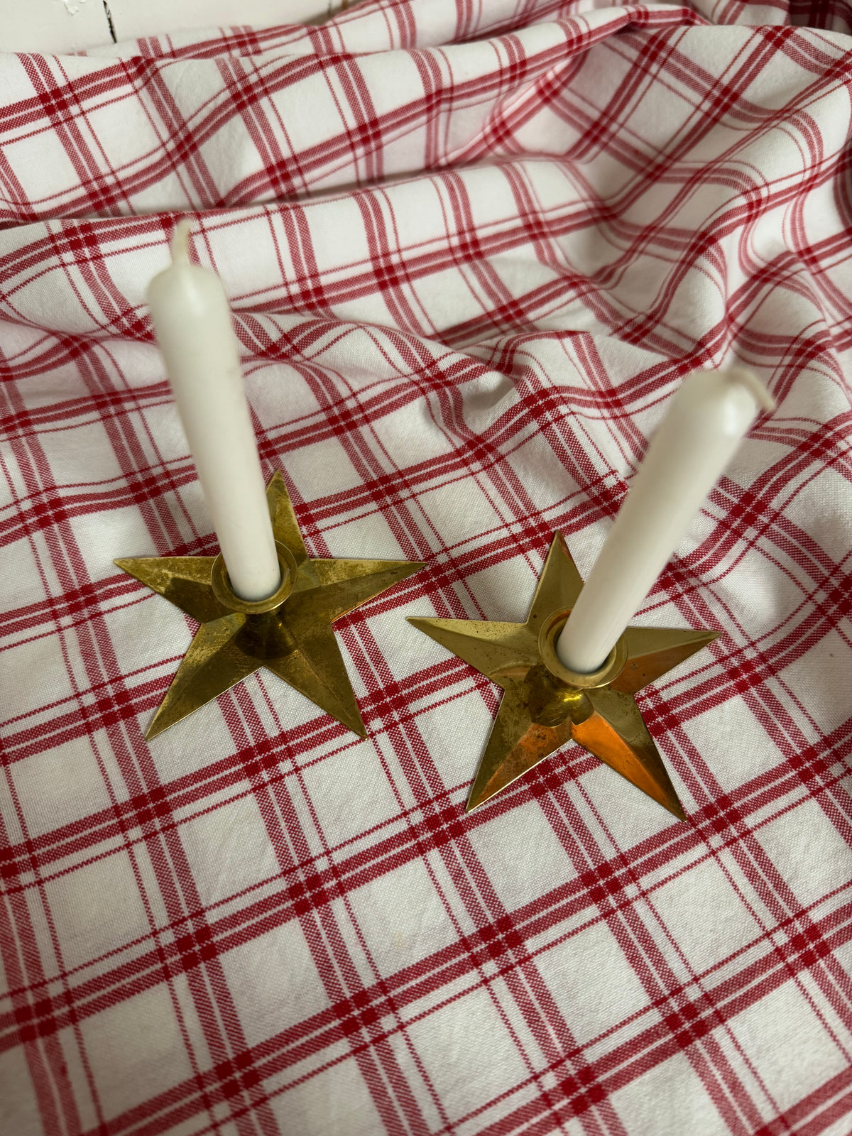 Stjärnor i mässing för julgransljus, 2st