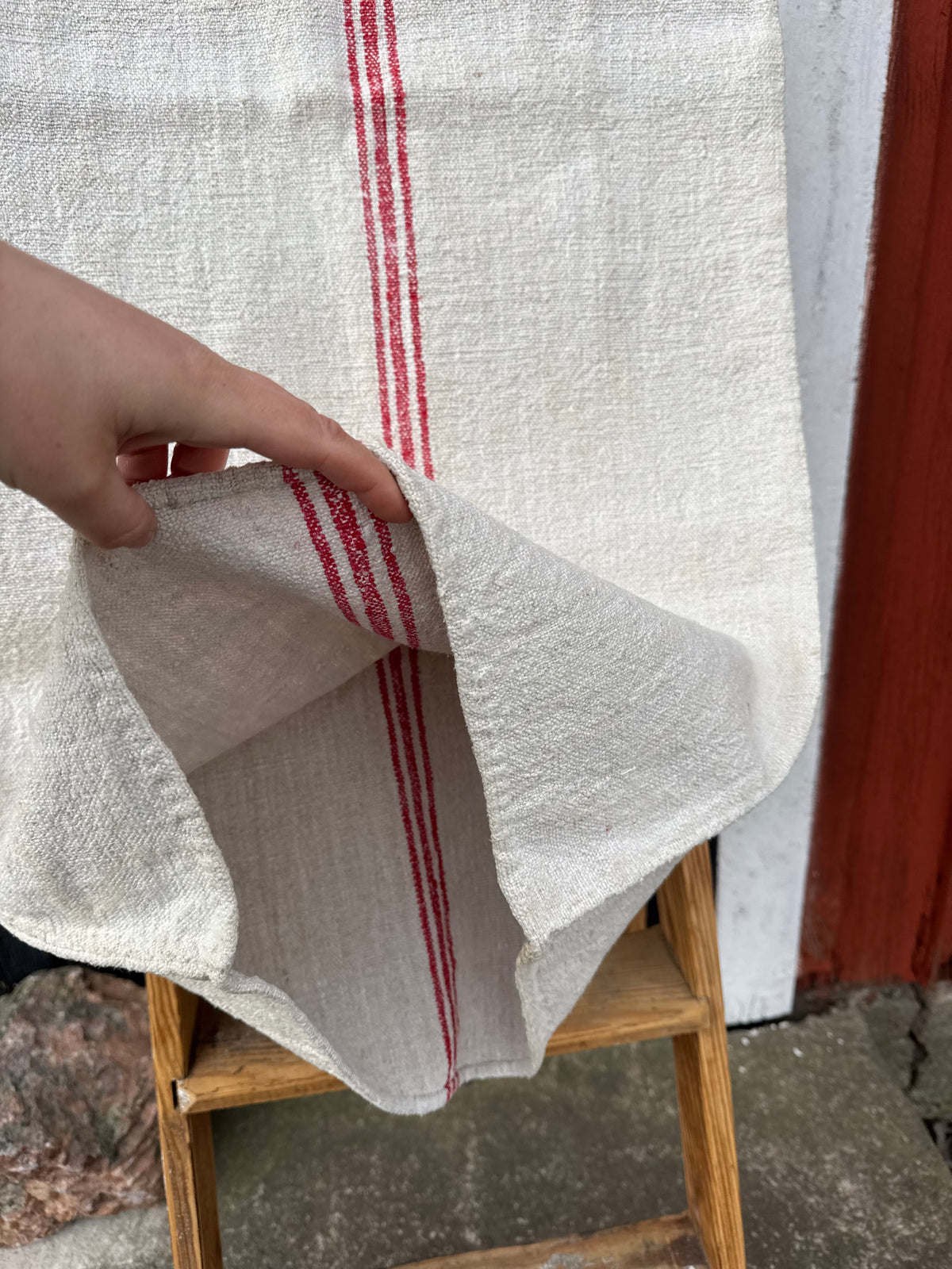Bolstertyg, gammalt handvävt linne