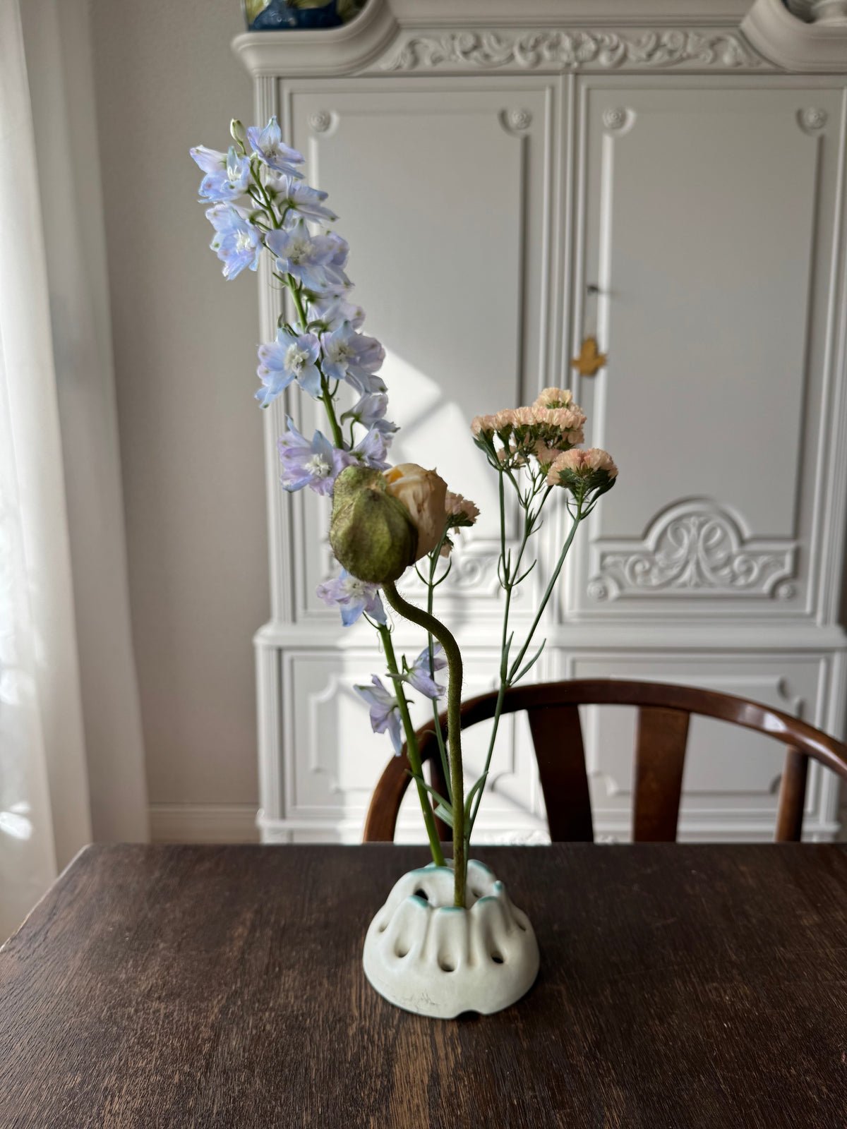 Grön blomsterfakir i keramik Ekeby