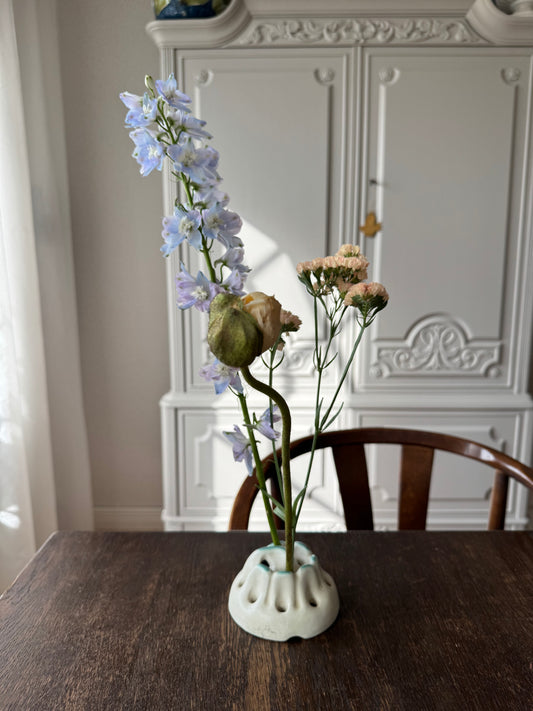 Grön blomsterfakir i keramik Ekeby