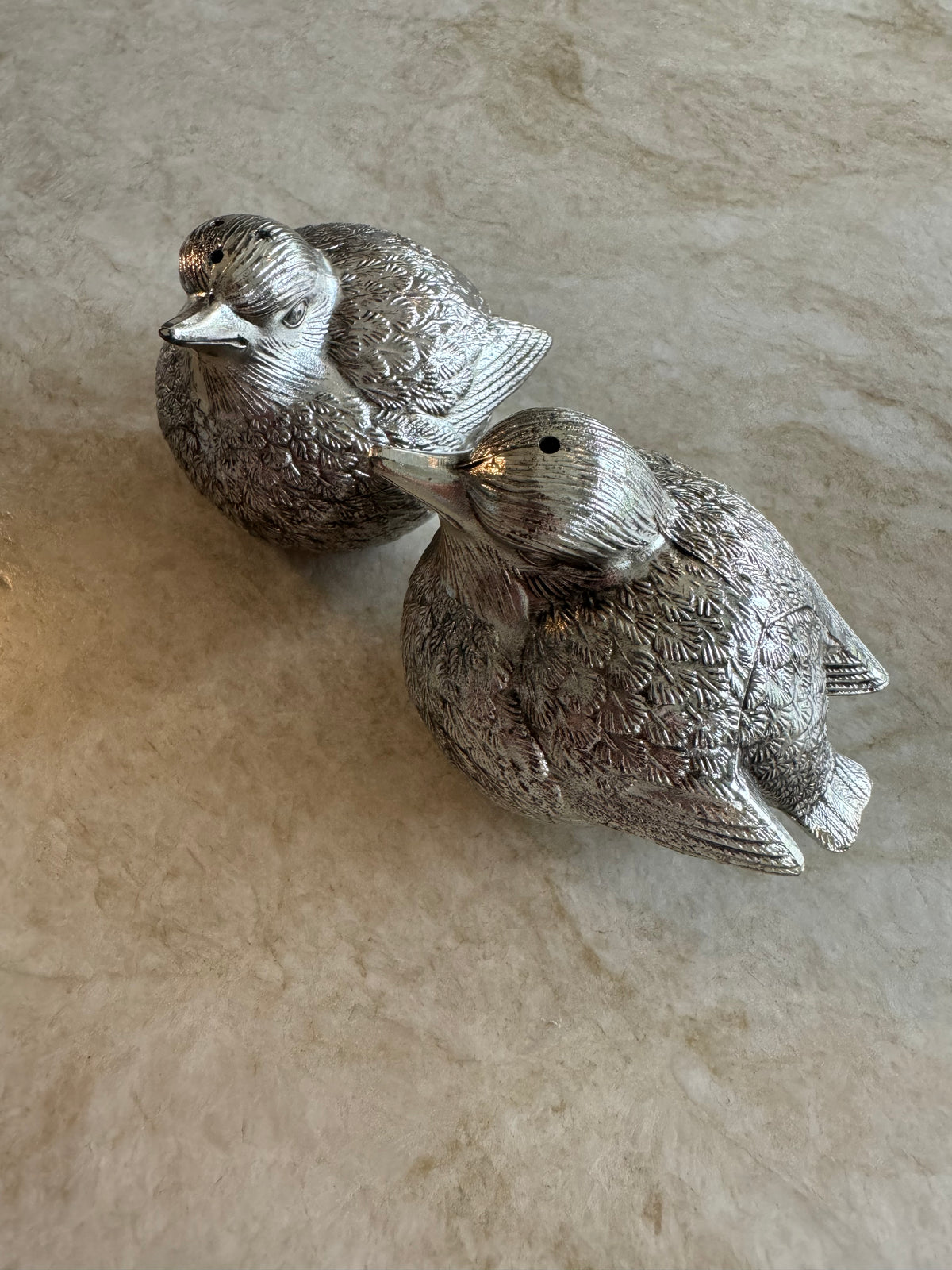 Paret fåglar salt och peppar