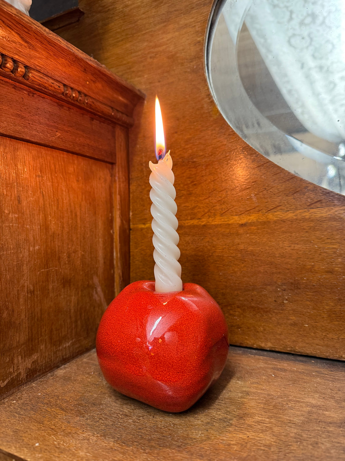 Ljusstake i keramik, äpple