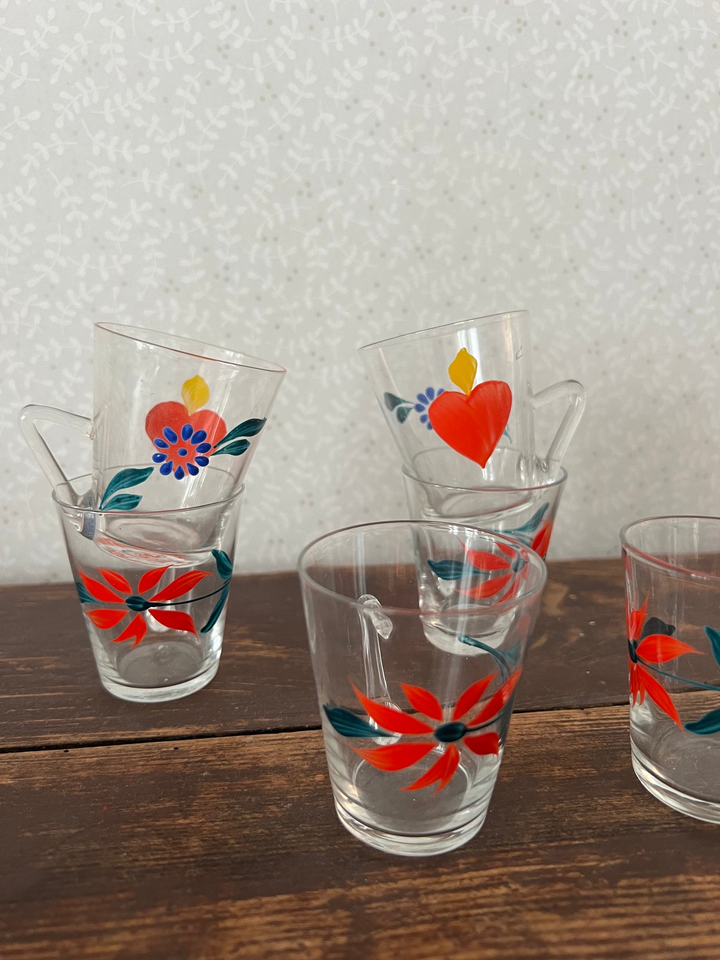 6st handmålade glöggglas