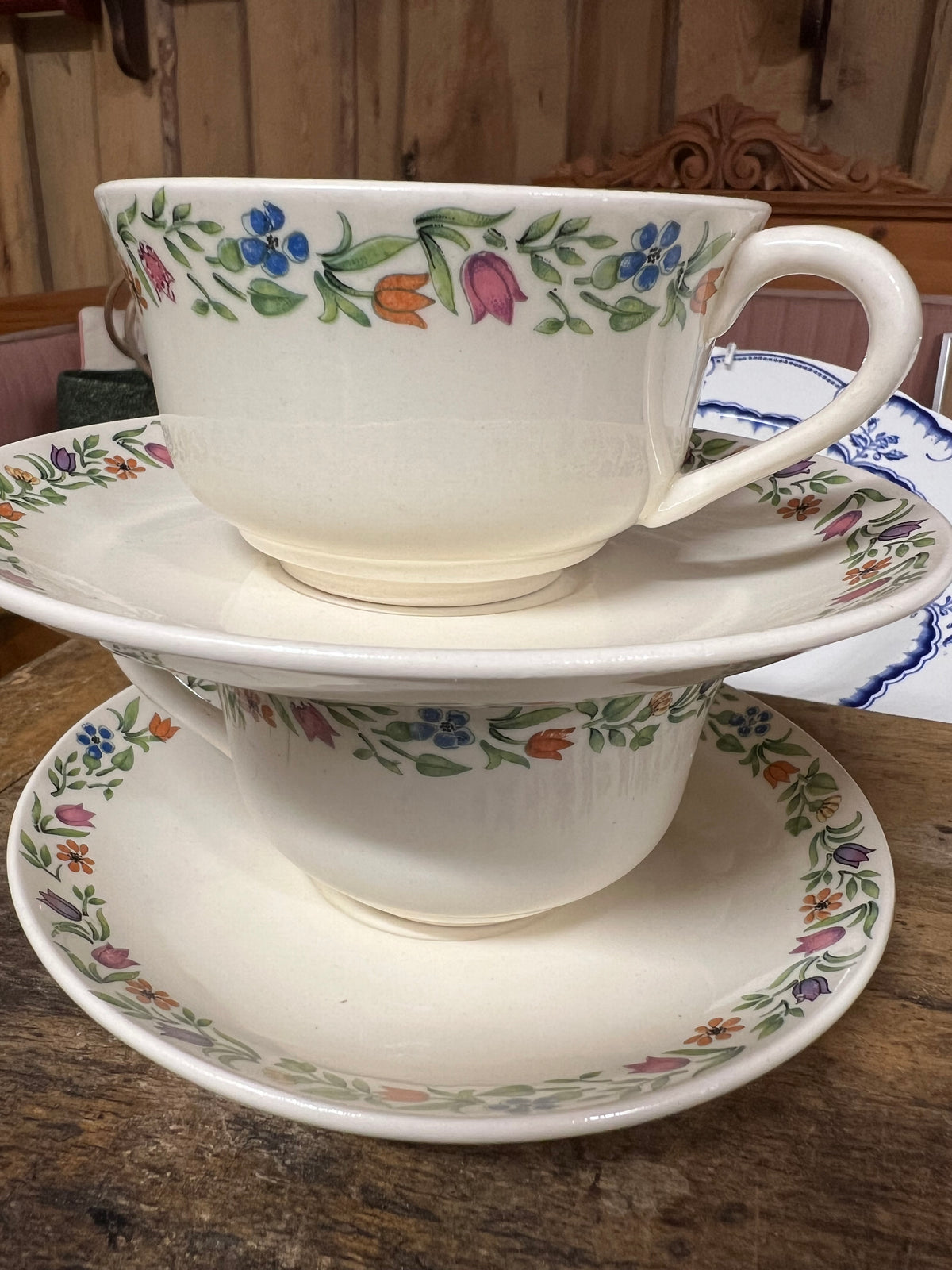 2 set Kaffe/tekopp med fat - BACKAFALL Gustavsberg