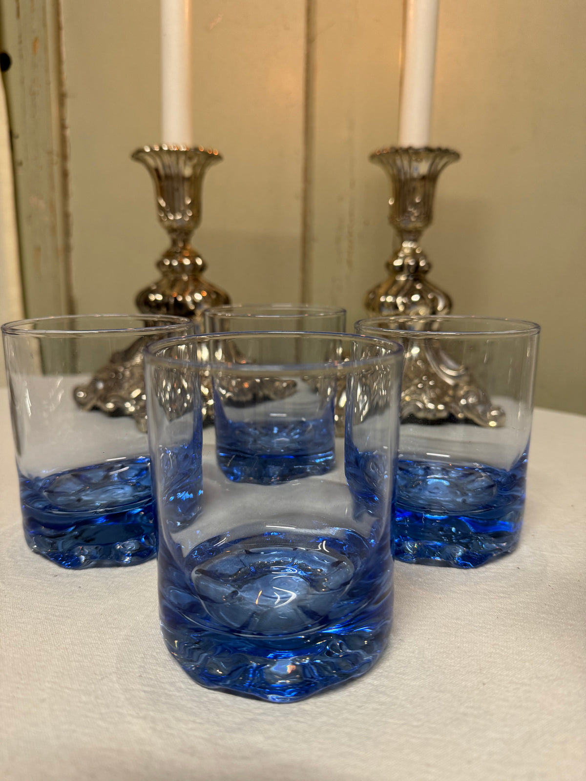 Glas i blått, 4st