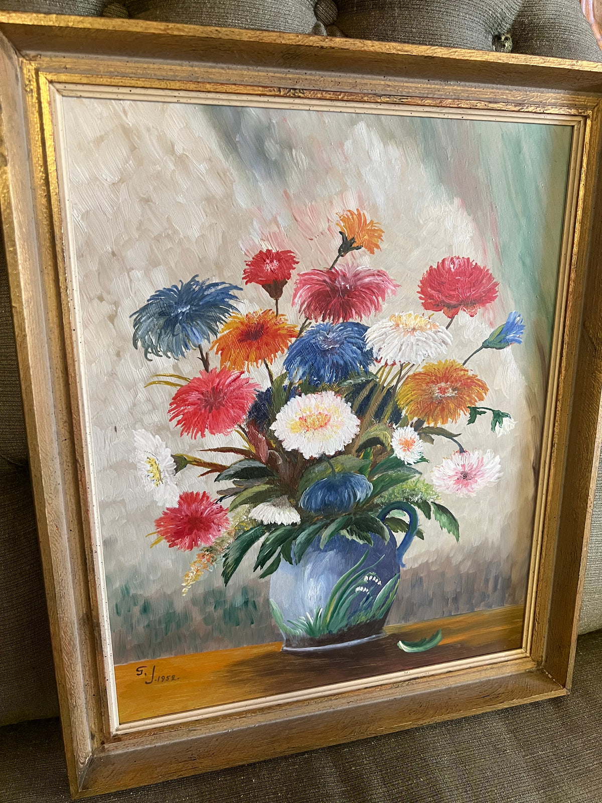 Oljemålning blommor