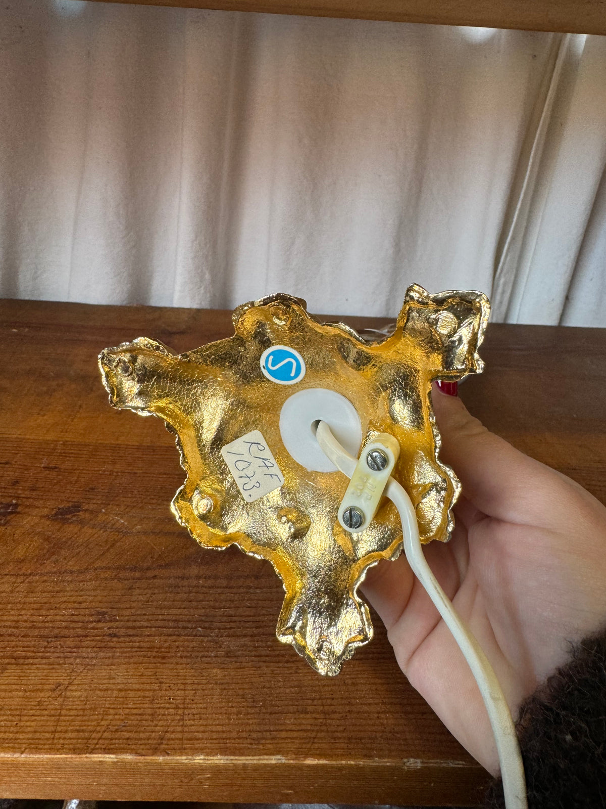 Lampfot i mässing och glas
