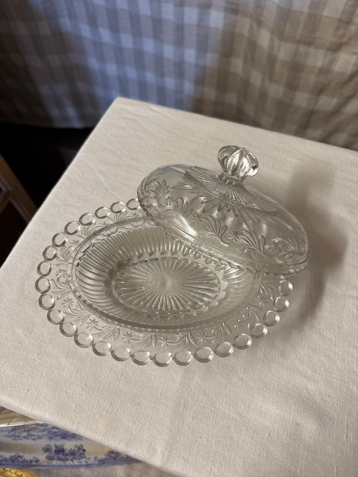 Glasskål med lock