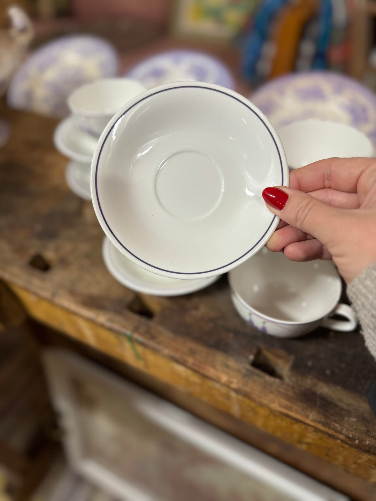 6st kaffekoppar med fat Rörstrand Poem Ulrica Hydman Vallien