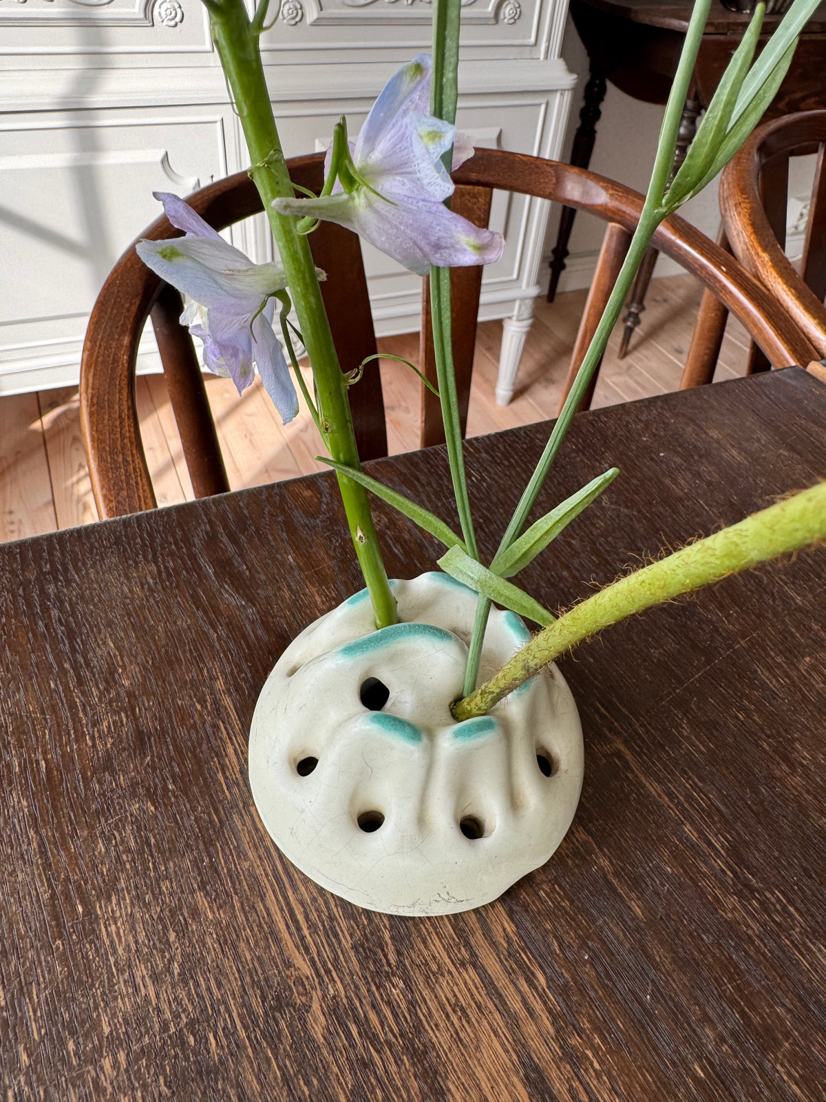 Grön blomsterfakir i keramik Ekeby
