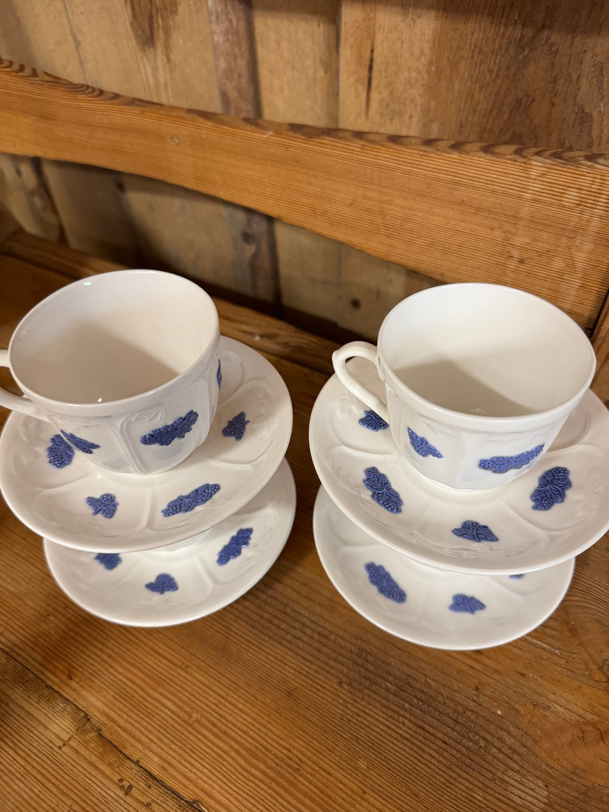 4st Blå Blom old Gustafsberg kaffekopp med fat