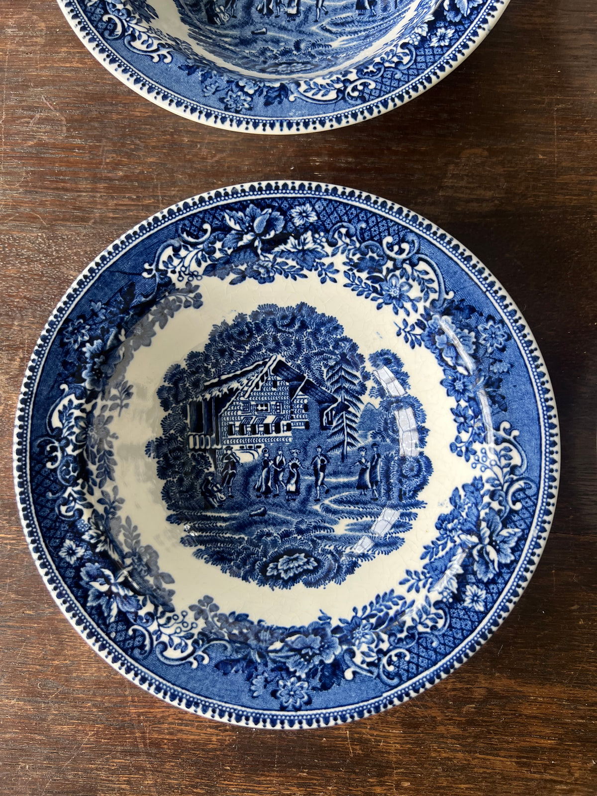 4st blåvita skålar - Avon cottage Wedgwood & co England