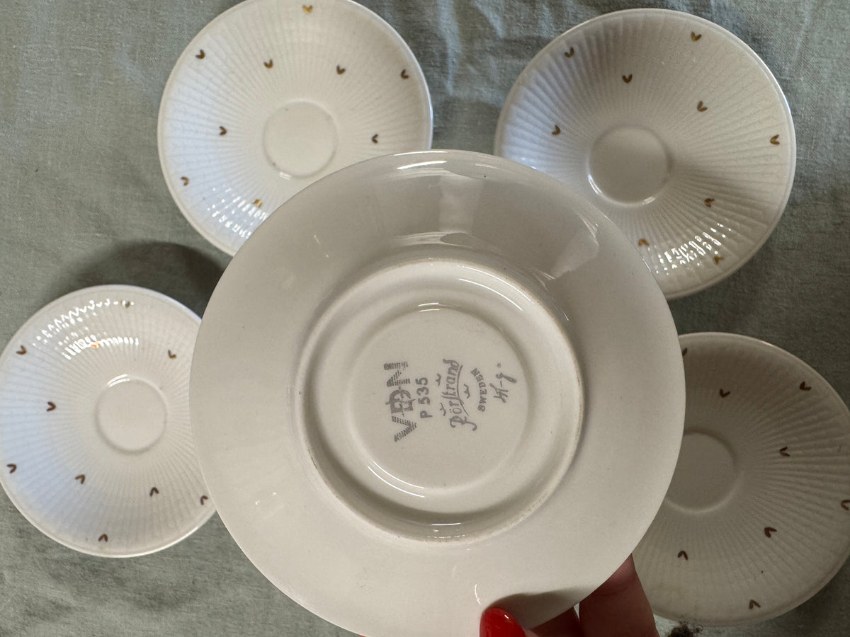 Rörstrand små koppar med fat, 5st