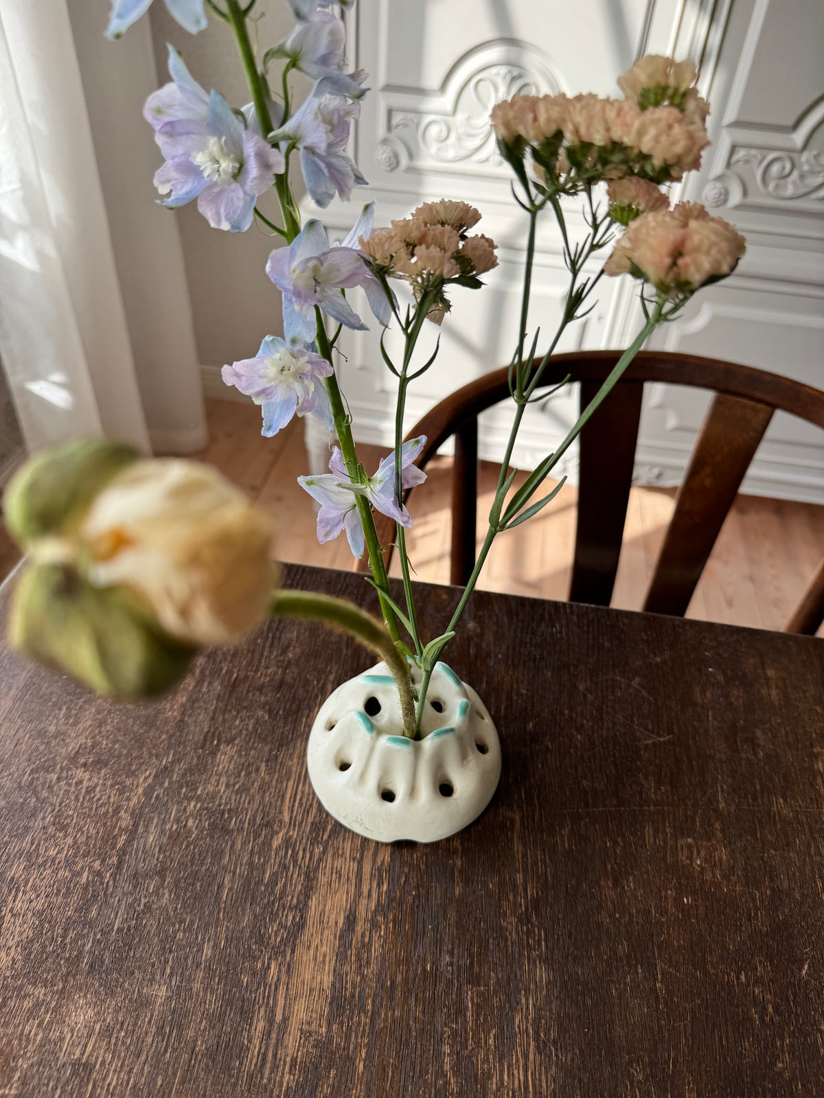 Grön blomsterfakir i keramik Ekeby