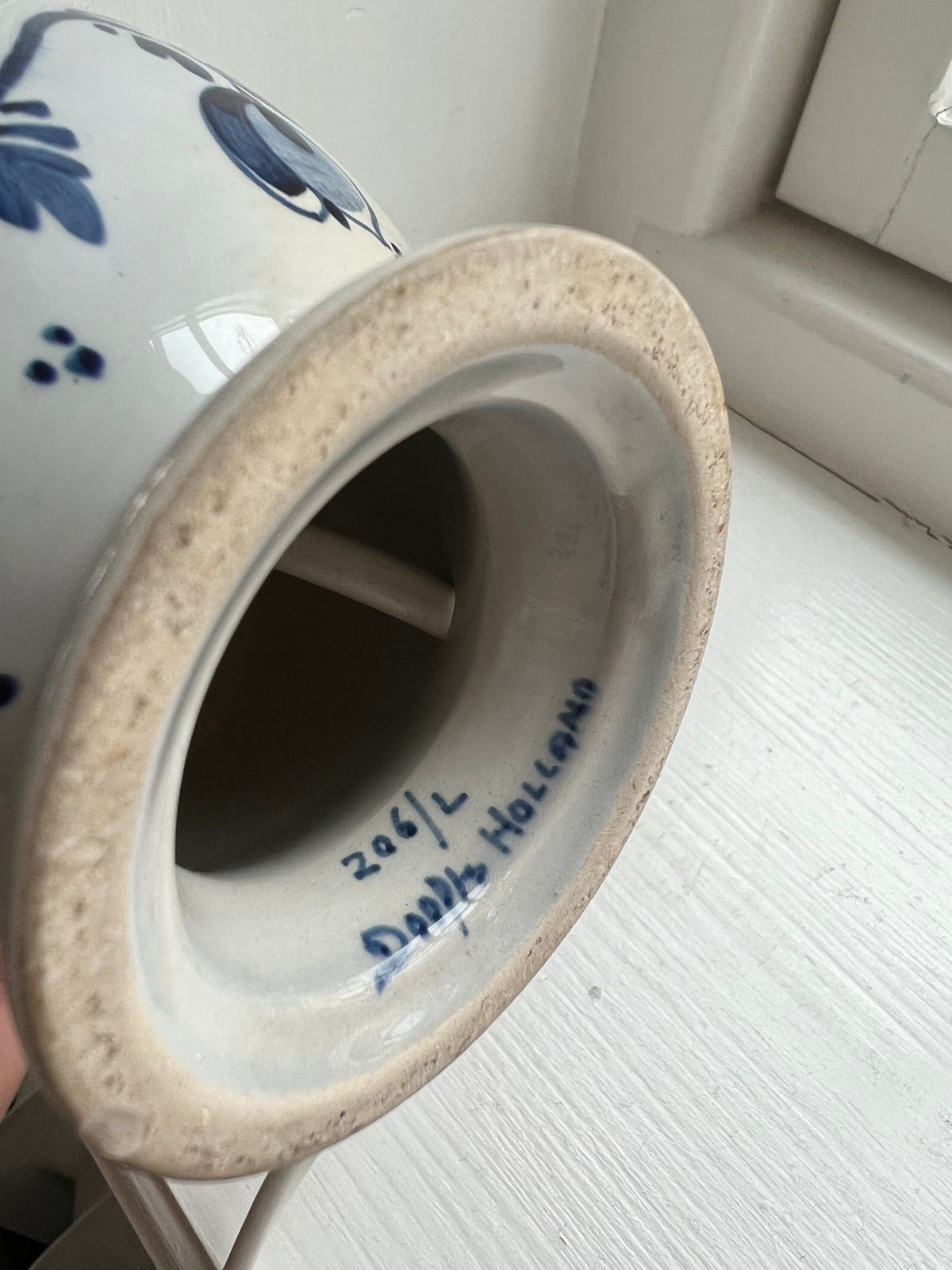 Lampfot i blåvitt - Delft porslin